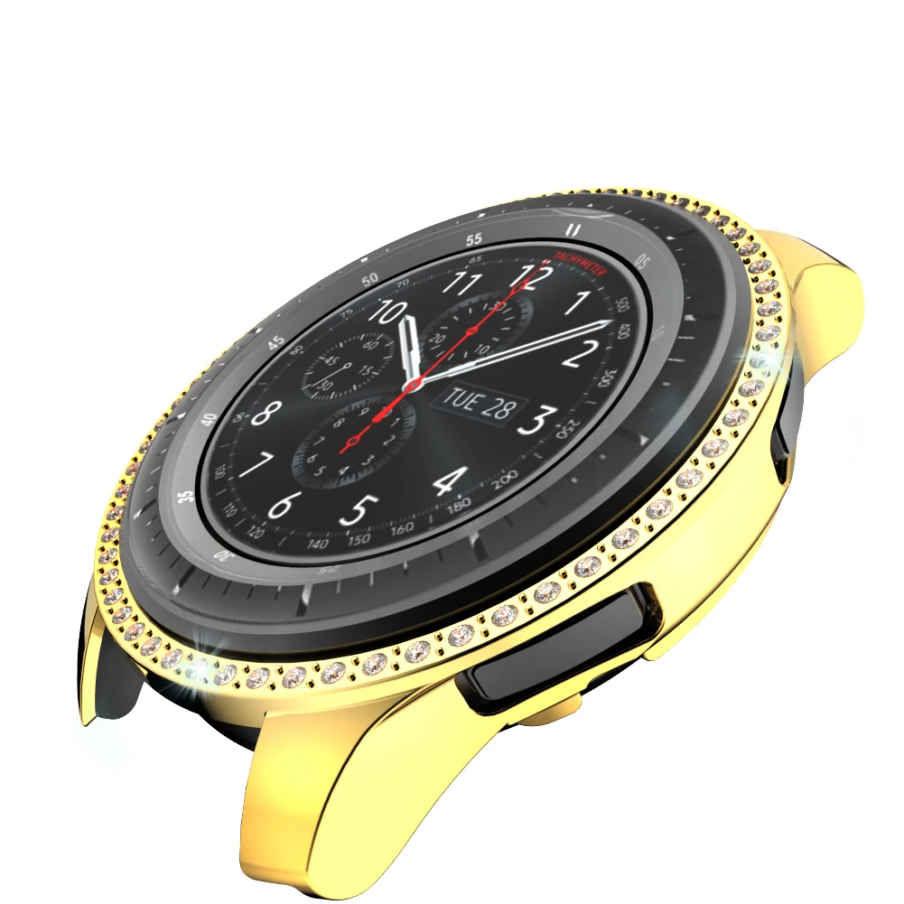 Чехол бампер для Samsung Galaxy Watch 46 мм защитный чехол из поликарбоната с бриллиантами