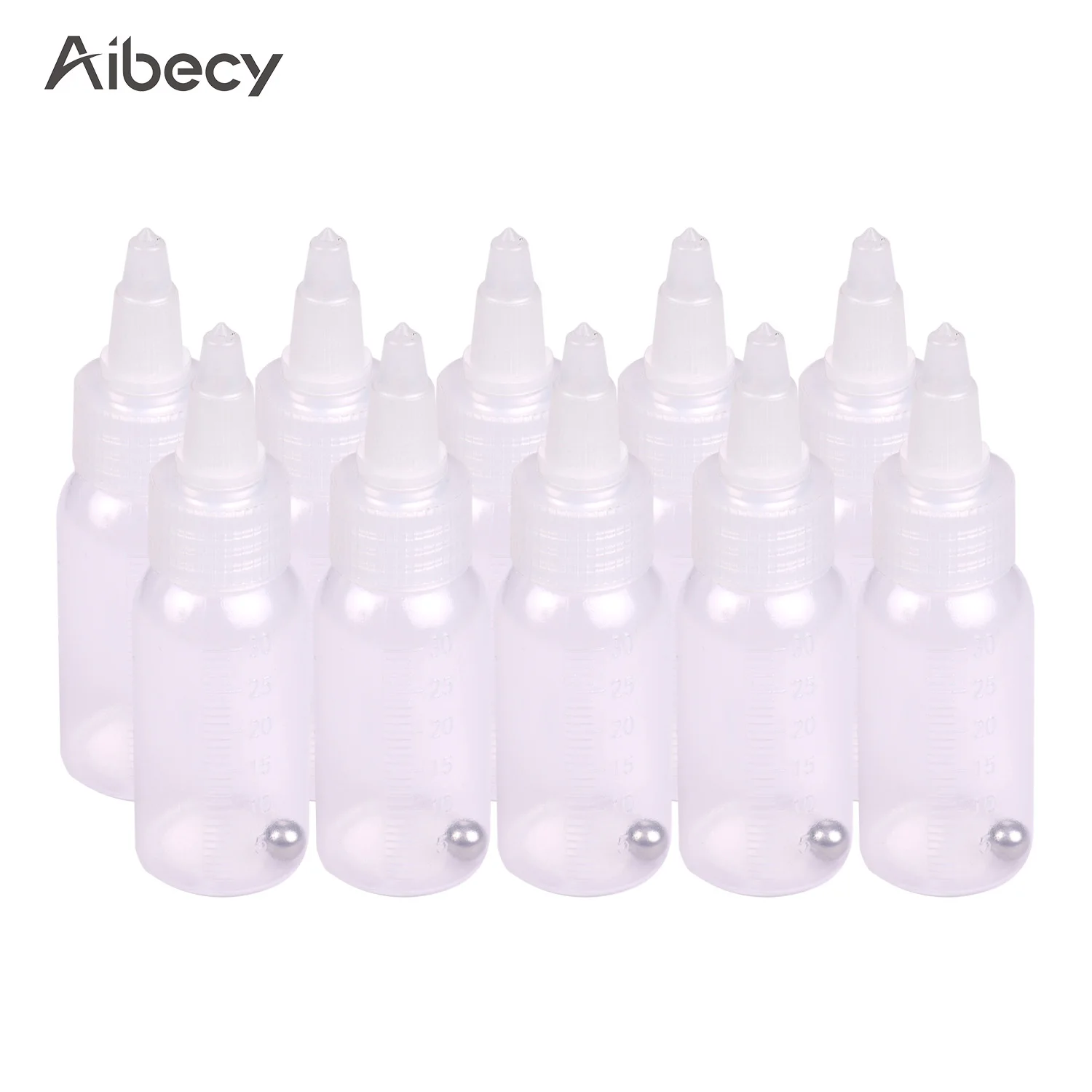 Aibecy Аэрограф краски бутылки банки коробка для горшков 10-каждый 1,2-унции(35cc) с адаптер с крышкой крышка шкала линии двойного действия сифон подачи