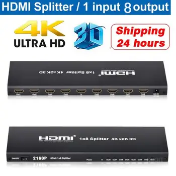 

1080P 4K 8 Way HDMI Splitter 8 port HDMI Adapter Hub 3D 1X8 HDMI Video Splitter 1 in 8 out DTS LPCM for Macbook PS4 HDTV PC DVD