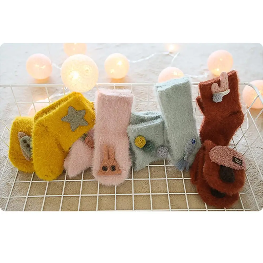 Носки для новорожденных с мультяшным рисунком, Нескользящие, стерео, Детские средние чулки, носки для малышей 0-3 лет