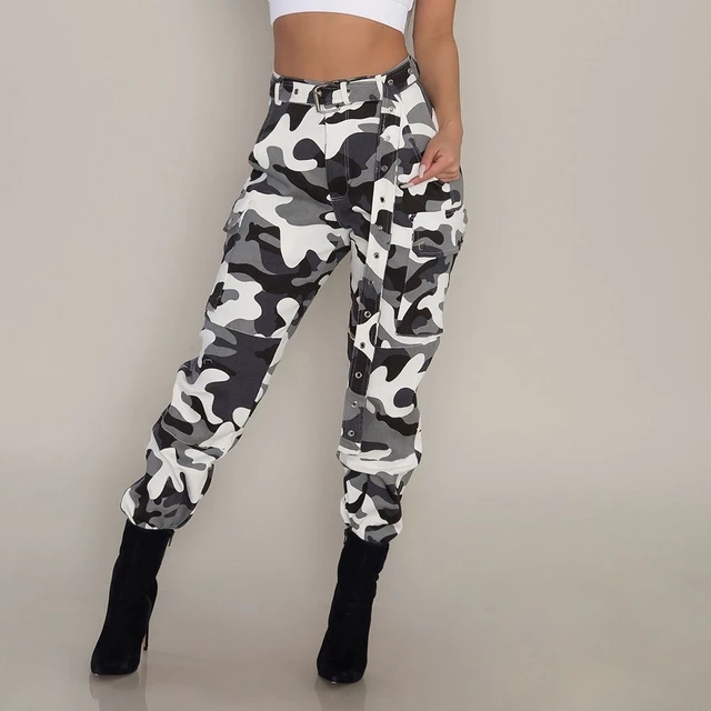 Women Fashion Camouflage Print Pantaloon Femme Military Loose Pants Casual  | eBay