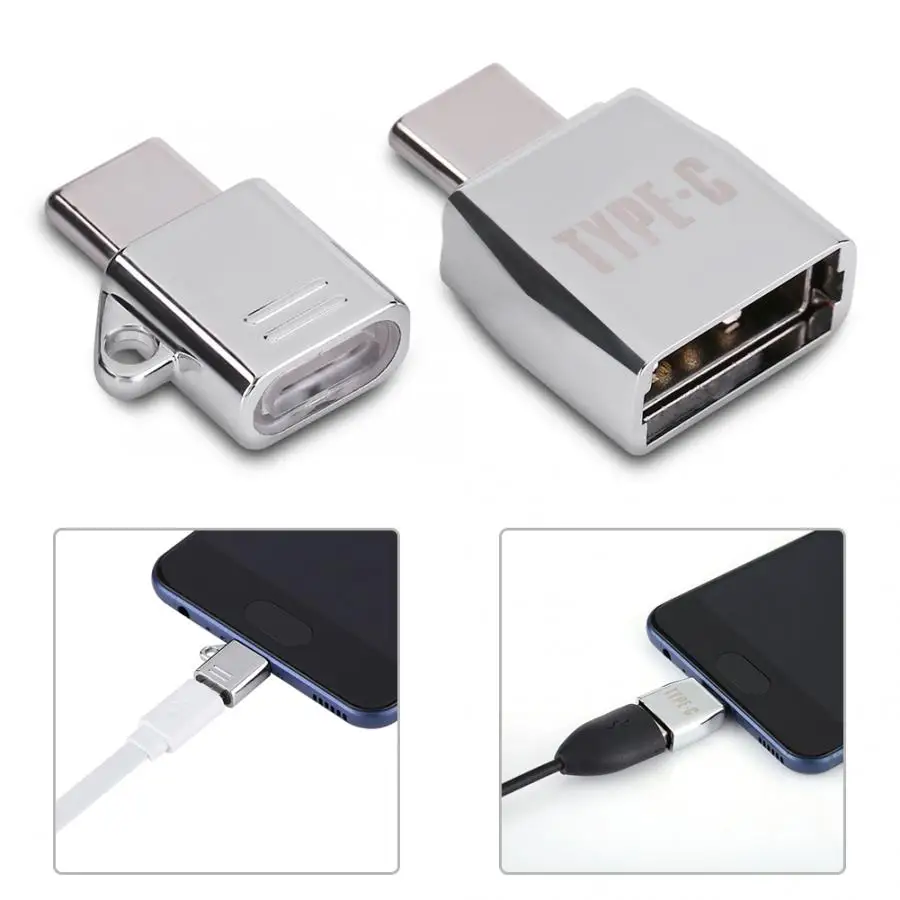Micro USB мама к USB-Type C папа OTG адаптер кабель для мобильного телефона зарядное устройство адаптер цинковый сплав позолоченный