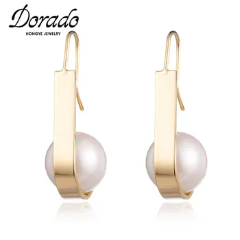

Darado Simulated Pearl Long Drop Earrings For Women Retro New Copper Female Dangle Hanging Earring Fashion Ear Jewelry Brincos