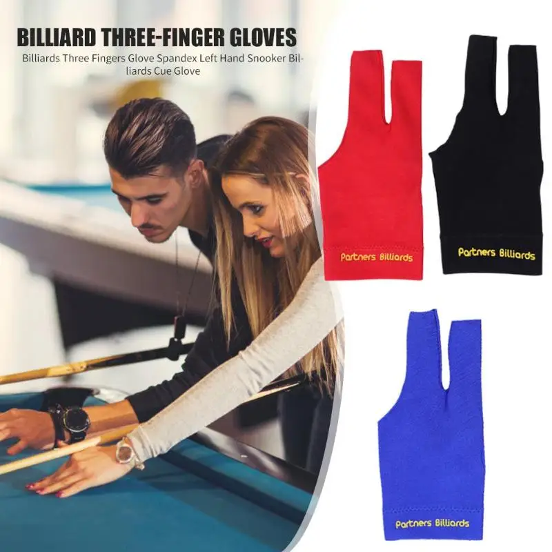 Billiards Three Fingers Glove Spandex Left Hand Snooker Billiard Cue Glove Free Size Fitness Sports Accessories Equipment