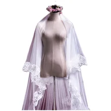 Кружевная боковая 3 м длинная белая марлевая мягкая сетка Свадебная Красивая вуаль вставка гребень тиара покрытие лицо невесты длинная вуаль