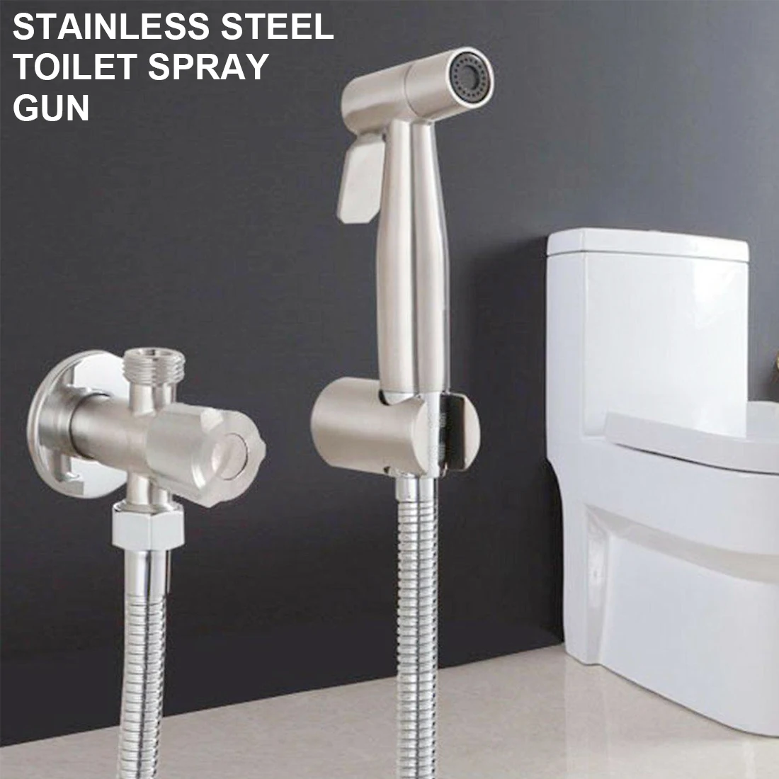 Toilet Spray Flusher Nozzle Stainless Steel Toilet Hand Held Bidet