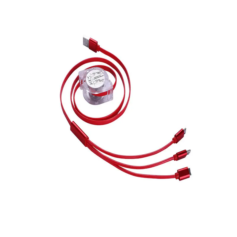 Кабель usb type-c 3 в 1 м выдвижные Usb зарядные кабели для Xioami M9 M8 huawei Nova4 Glory samsung Redmi Note Iphonex Xs Max