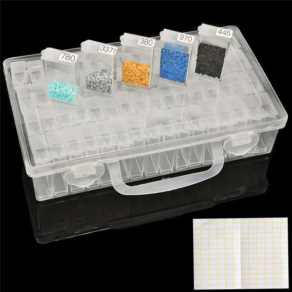 

64pcsPlastic Diamond Painting Accessories with Bottles Container Storage Box Diamant Painting Holder painting Box Home Organizer