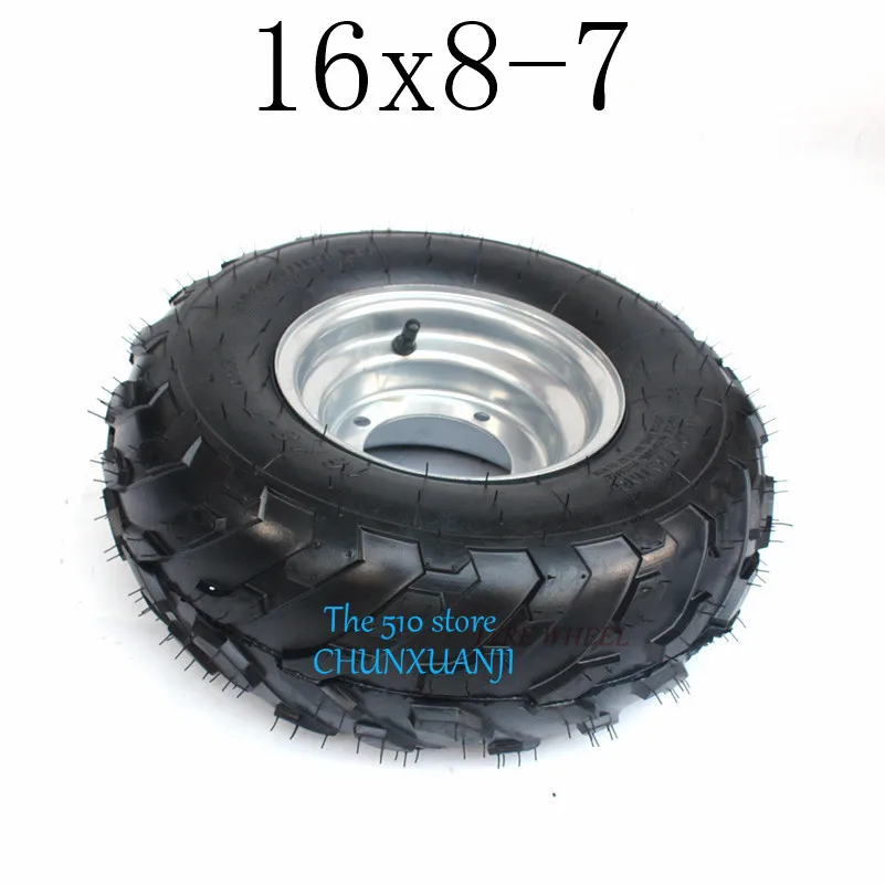 Картинг детская коляска ATV UTV 16X8. 00-7 дюймов бескамерное колесо шин с 4 отверстиями на высоком каблуке 11 см, концентратор