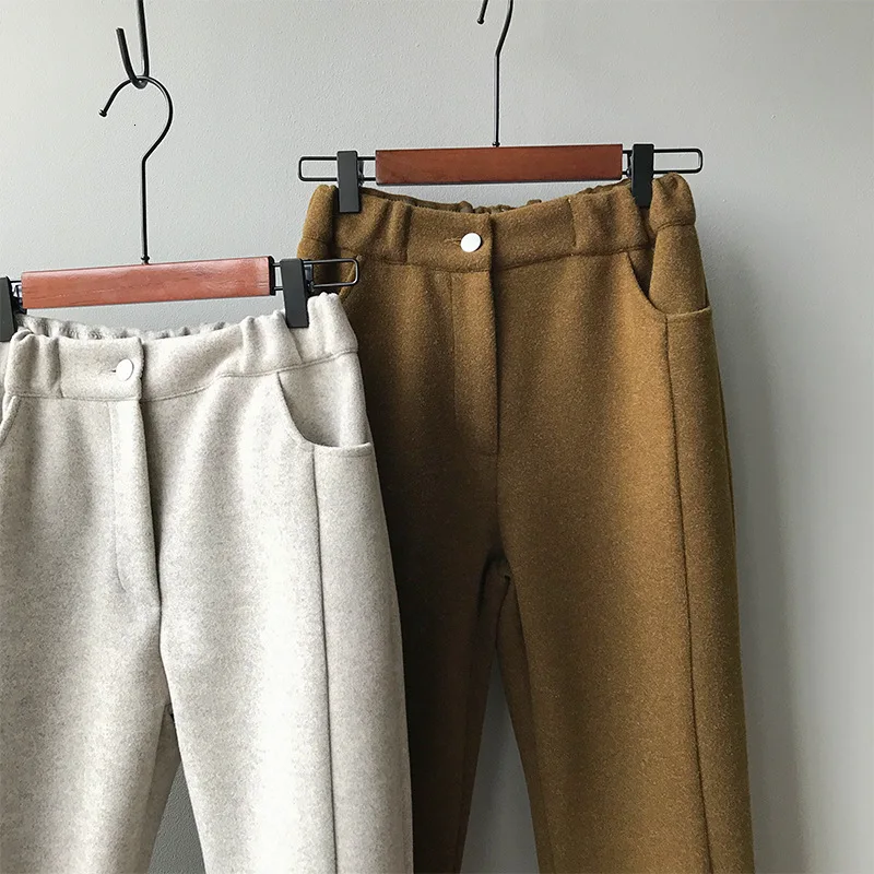 Mooirue осень Pantalon Femme Ol Haren утолщение шерстяные широкие брюки женские брюки