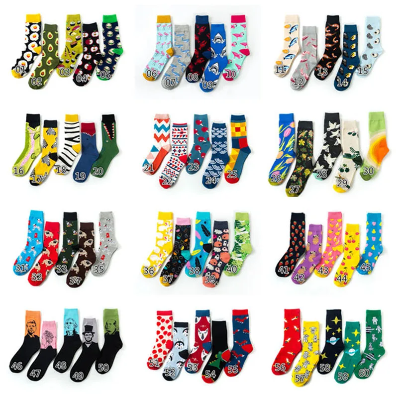 5 пар = 10 шт. Забавные милые счастливые носки Wo мужские унисекс хлопковые Короткие повседневные дизайнерские женские теплые носки для зимы в стиле Харадзюку