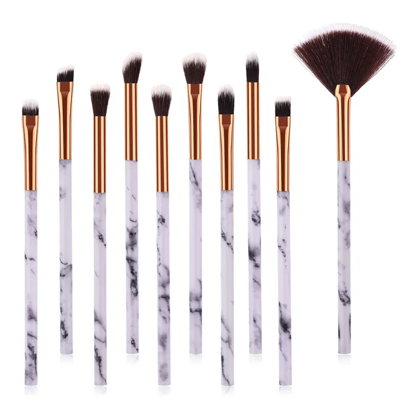 

1/4/10 piezas de brochas de maquillaje de mármol Kit de cepillo de pelo suave sombra de ojos de cejas herramientas de maquillaje brocha cosmética belleza Kit Pro