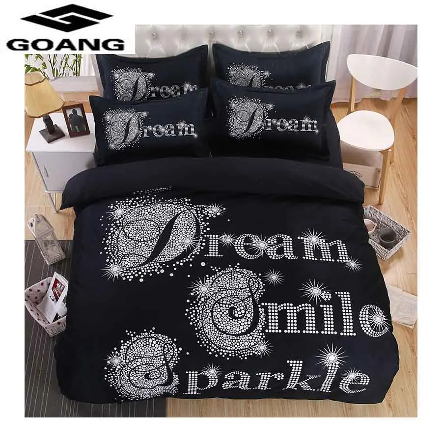 

GOANG luxury bedding sets 3d digital printing bed sheet duvet cover and pillowcase home textiles black bedding set