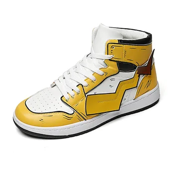 

New Pikachu Men's High Top Casual Shoes High Quality Comfortable Soft bottom Brand Men Sneakers Light Breathable Flats Shoes