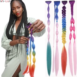 My-Lady 18'' Synthetic Braided Bangs Bride Oblique Fringe Bangs Tails Clip In Hair Extensions Braided Ponytail Ombre Hairpieces