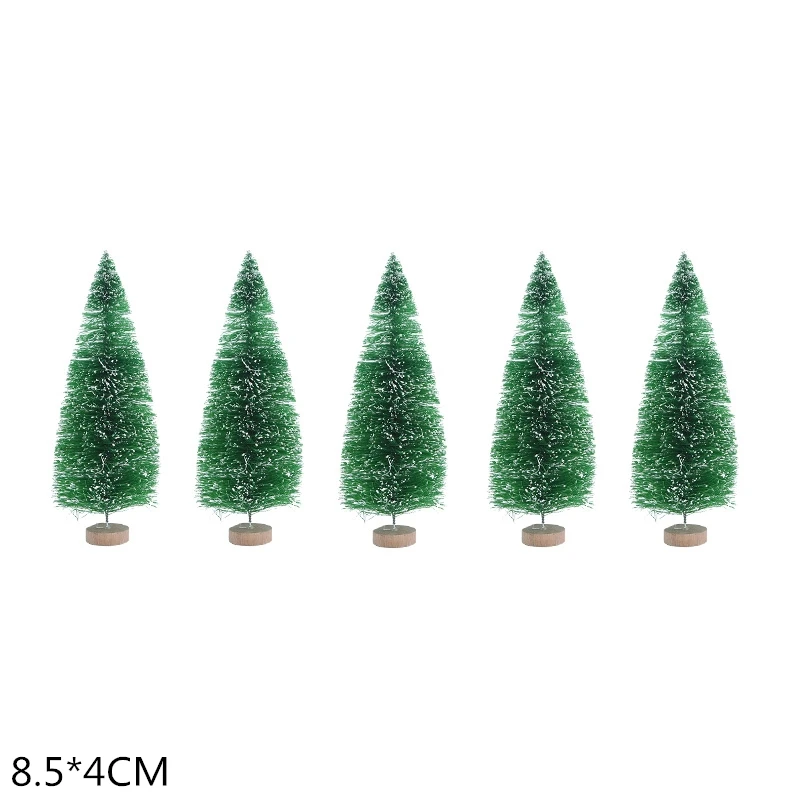 8.5cm-green 5 шт. 5-16 см сизалевое волокно Мини Рождественская елка Снежный Мороз сосна DIY ремесло Рождественская вечеринка украшение стола рождественские украшения - Цвет: 8.5cm-green