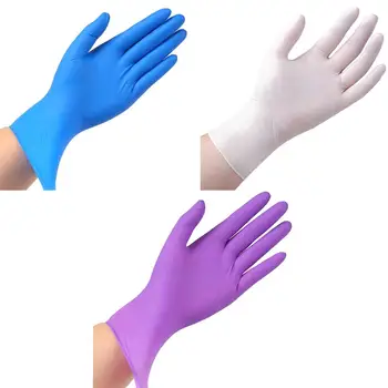 

100Pcs Disposable Gloves Latex Universal Rubber Gloves For Left and Right Hand 3 Colors