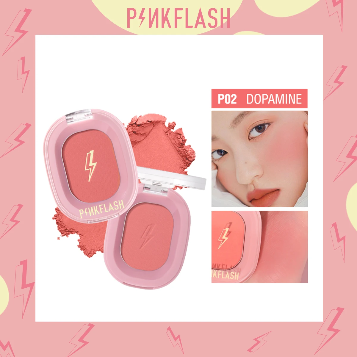 Pinkflash Blush Peach Palette 11 Color Face Mineral Pigment Cheek Pink Blusher Powder Makeup Professional Contour