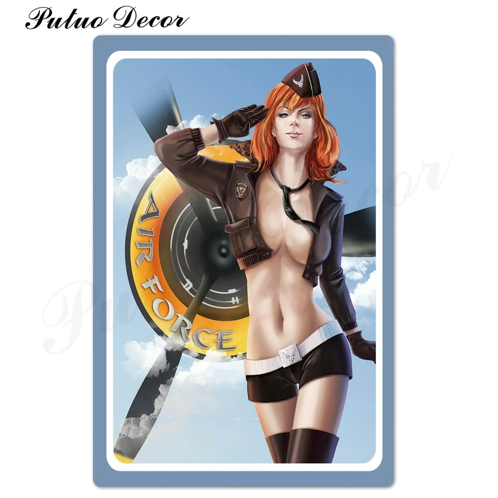 Pin Up Girl Оловянная табличка металлическая винтажная Сексуальная металлическая вывеска Настенный декор для бара паба клуба человек пещера значки в стиле ретро металлическая живопись - Цвет: TH3445