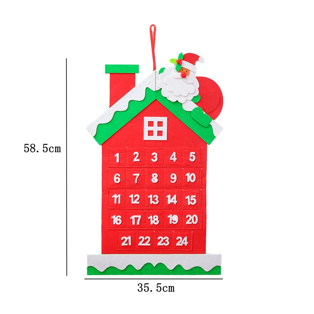 1pc Hanging Hanging Christmas Advent Calendar Felt Advent Calendar Christmas Decorations For Home Decor Xmas Ornaments Calender