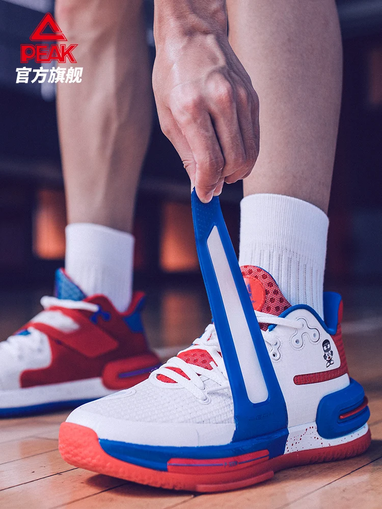 PEAK Flash 2 Basketball Shoes Lou Williams Sneakers Asymmetry Color Design Wearable Non-slip Rubber Outsole Gym Train Cushioning