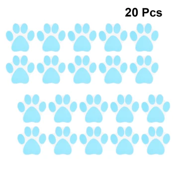 

20pcs Dog Footprint Stickers Cartoon Bathtub Stickers Slip Prevention Decals Self-adhesive Tub Pasters (Sky-blue/Grey)