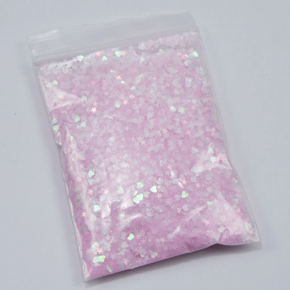 50g/bag Holographic Nail Glitter Powder Nail Art Pigment DIY Flake Mix Multi-Shaped Nail Art Decoration Dust Gel Manicure Squins - Color: 1