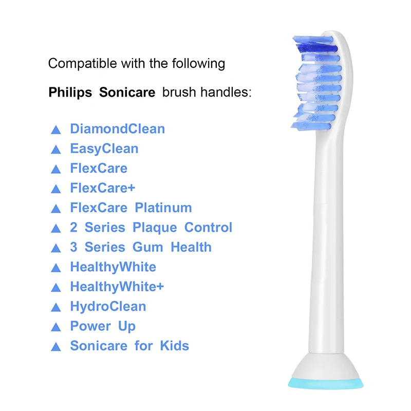6pcs HX6016 Replacement Toothbrush Heads for Philips Sonicare Proresult Clean Electric Toothbrush Heads with protection Cover