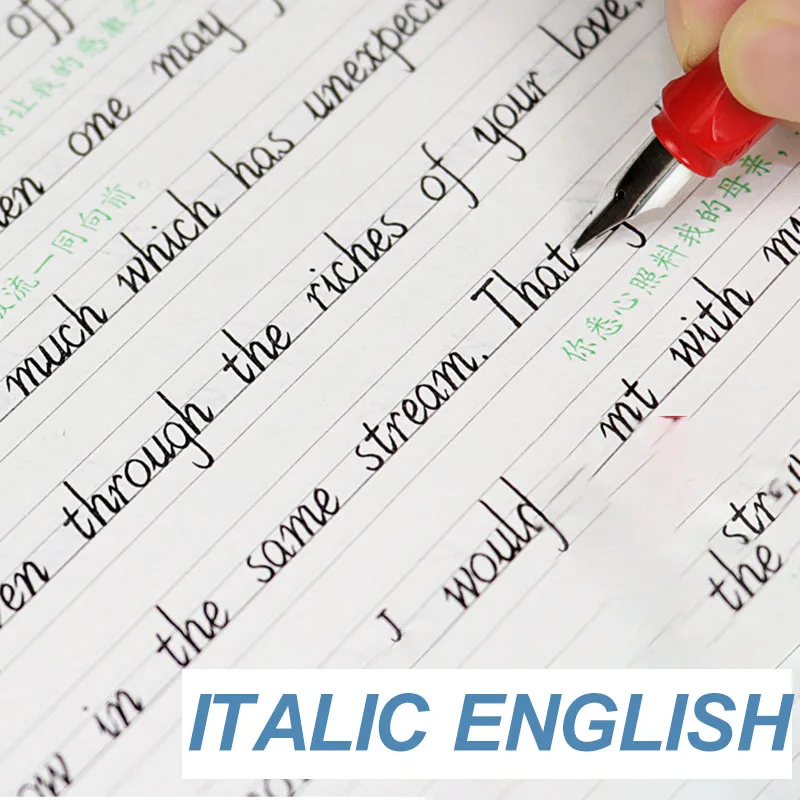 5 Books English copybook calligraphy exercise book learning fonts for adults and children practice stickers italics repeated use |