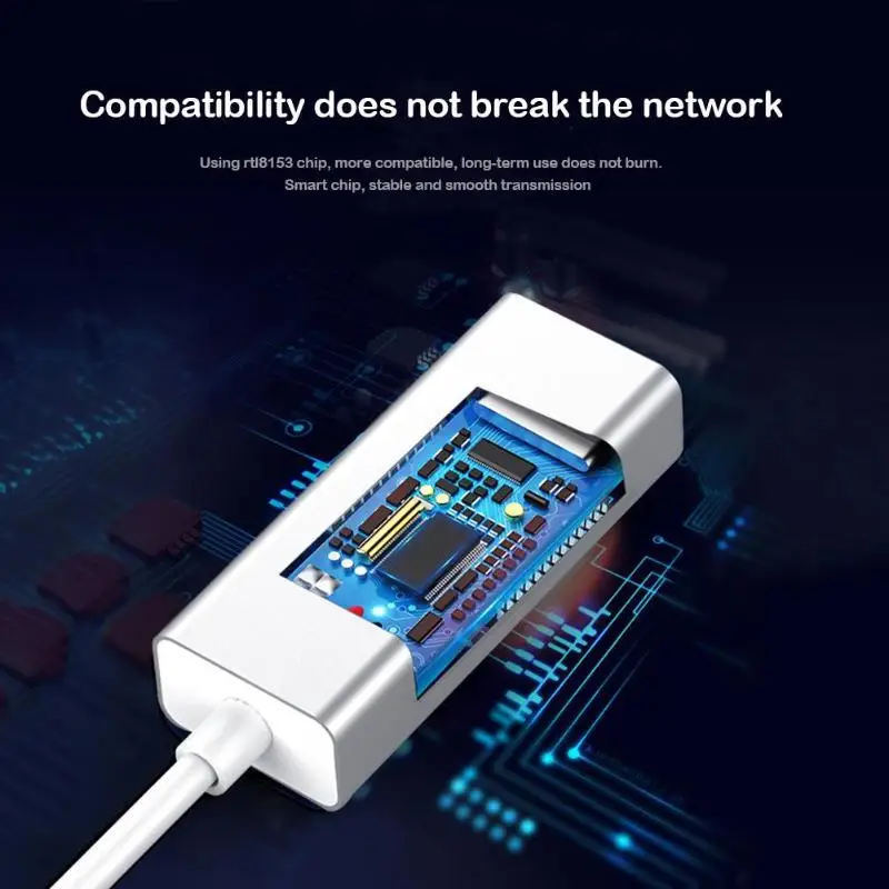 Гигабитный Ethernet адаптер компактный и портативный переносной удобный S3-8153-U USB3.0 к RJ45 1000 м с индикатором светильник