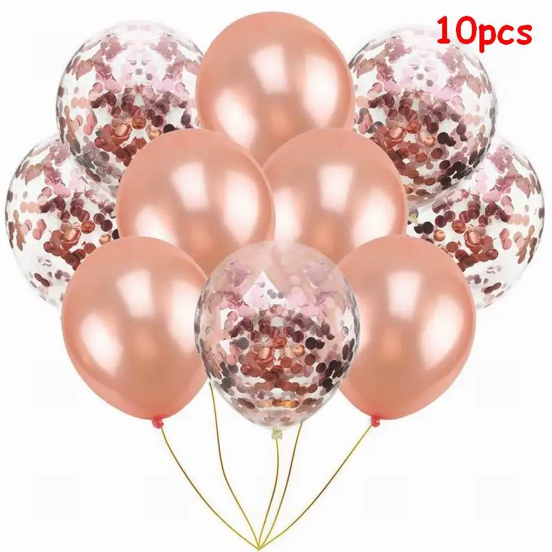 10 дюймов розовое золото латексный шар 12 дюймов розовое золото воздушный шар "Конфетти" украшение для свадьбы дня рождения день рождения товары для вечеринок globos - Цвет: 5