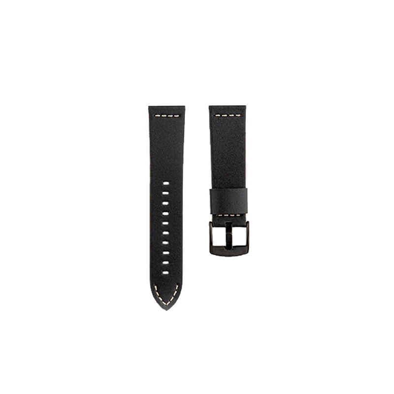 Кожаный ремешок для Galaxy Watch 42 мм 46 мм ремешок для samsung gear Classic Frontier 22 мм быстрая замена ремешков - Цвет ремешка: Черный