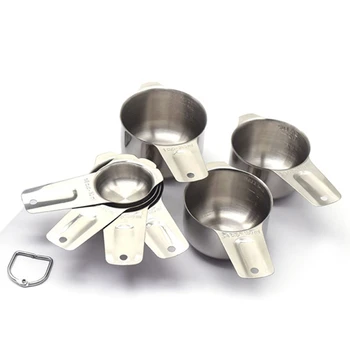

7 Pieces of Durable Stainless Steel Measuring Spoon Set Kitchen Baking Tools