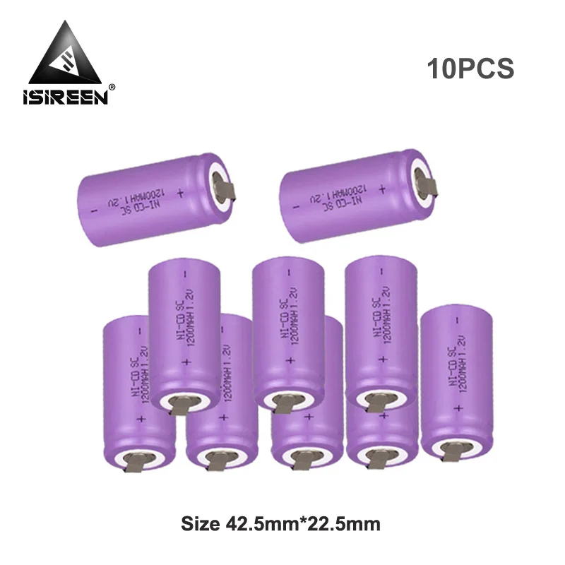 

Subc Ni CD Cell 1.2V 1200mAh DIY Rechargeable SC Ni-CD Power Tool Battery Packs 9.6V 12V 14.4V 18V Electric Toys Laser Pointer