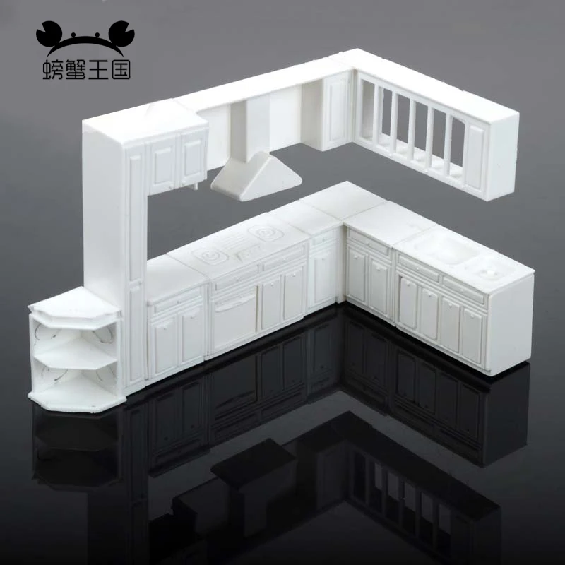 1:25 Miniature for Dollhouse Accessories Kitchen Cupboard Cabinet Plastic Model Toy Furniture Doll House Interior Decoration 3