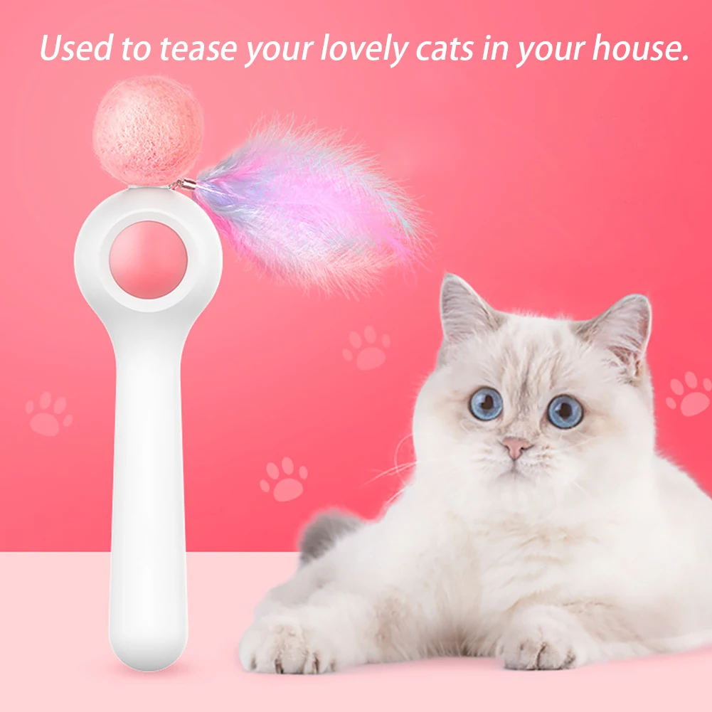 Игрушка для домашних животных, мячи для кошек, прорезыватель, кошачья мята, легкий сменный стержень, улучшает взаимодействие, выдвижной, чеканка, практичный, для ловли перьев