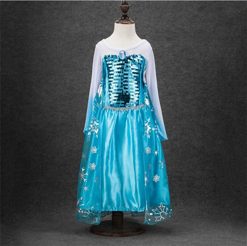 2020 Baby Girl Anna Elsa Princess Dress for Girls Halloween Carnival Party Dress up Birthday Costume Childen Clothing Vestidos