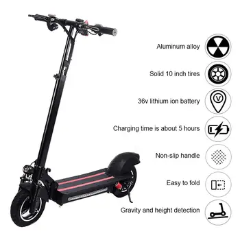 

2020 Hot Sale Adult Electric Scooter 10inch Single-wheel Drive Scooter Electric Kick Safe Scooter Free Fold Czech Free Shipping