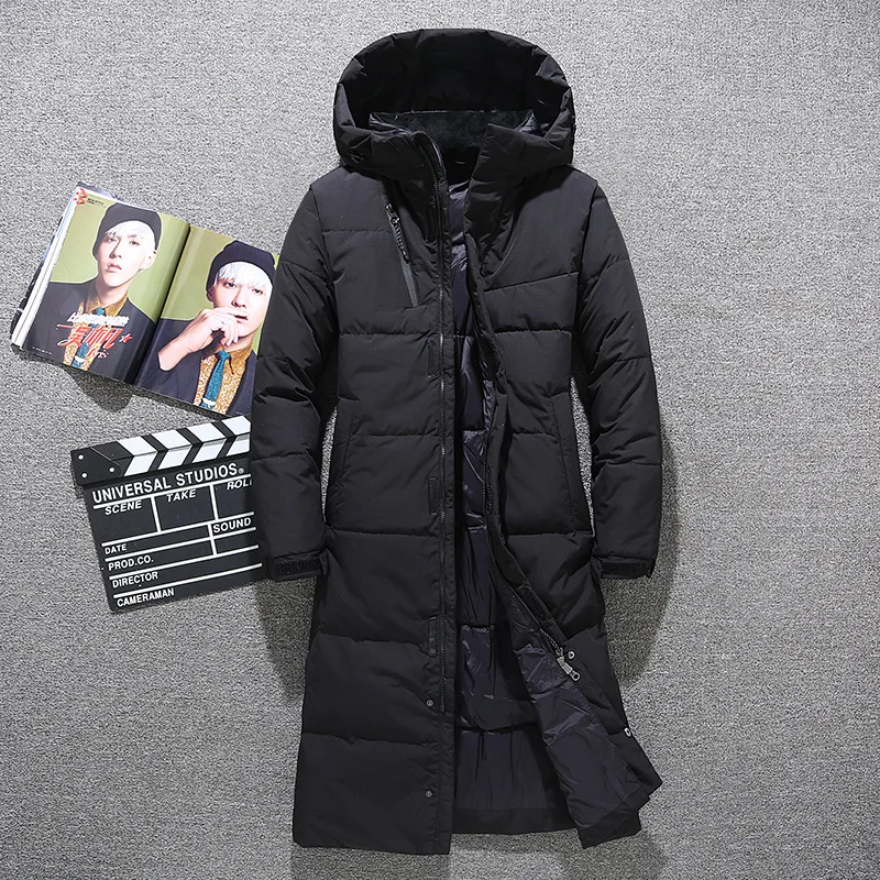 Мужской пуховик 2019 Зимний новый модный Повседневный с капюшоном толстый теплый