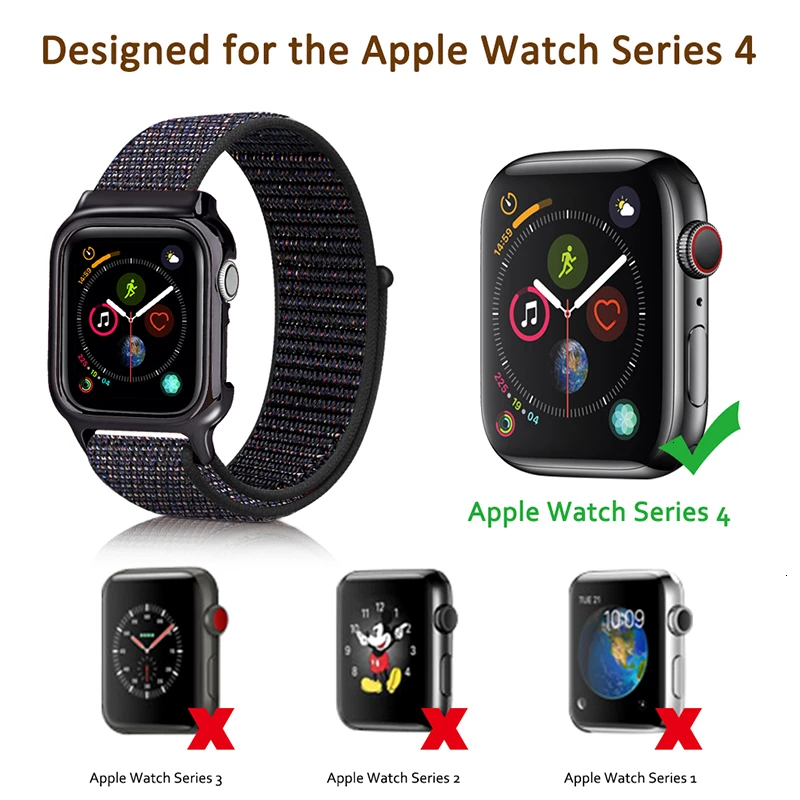 Спортивный чехол на липучке для Apple Watch band 44 мм 40 мм петля iwatch series 5 4 3 2 1 42 мм 38 мм браслет наручные Аксессуары для часов
