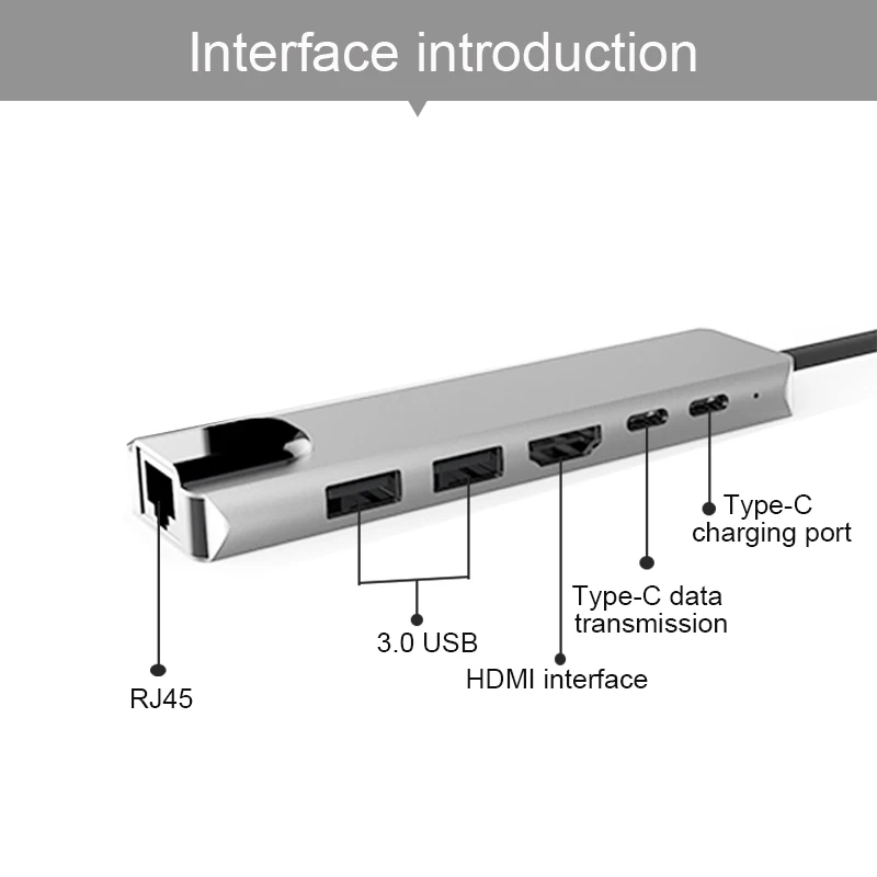 Концентратор Basix USB Type C Hdmi 4K концентратор в гигабитный Ethernet Rj45 Lan адаптер для Mac book
