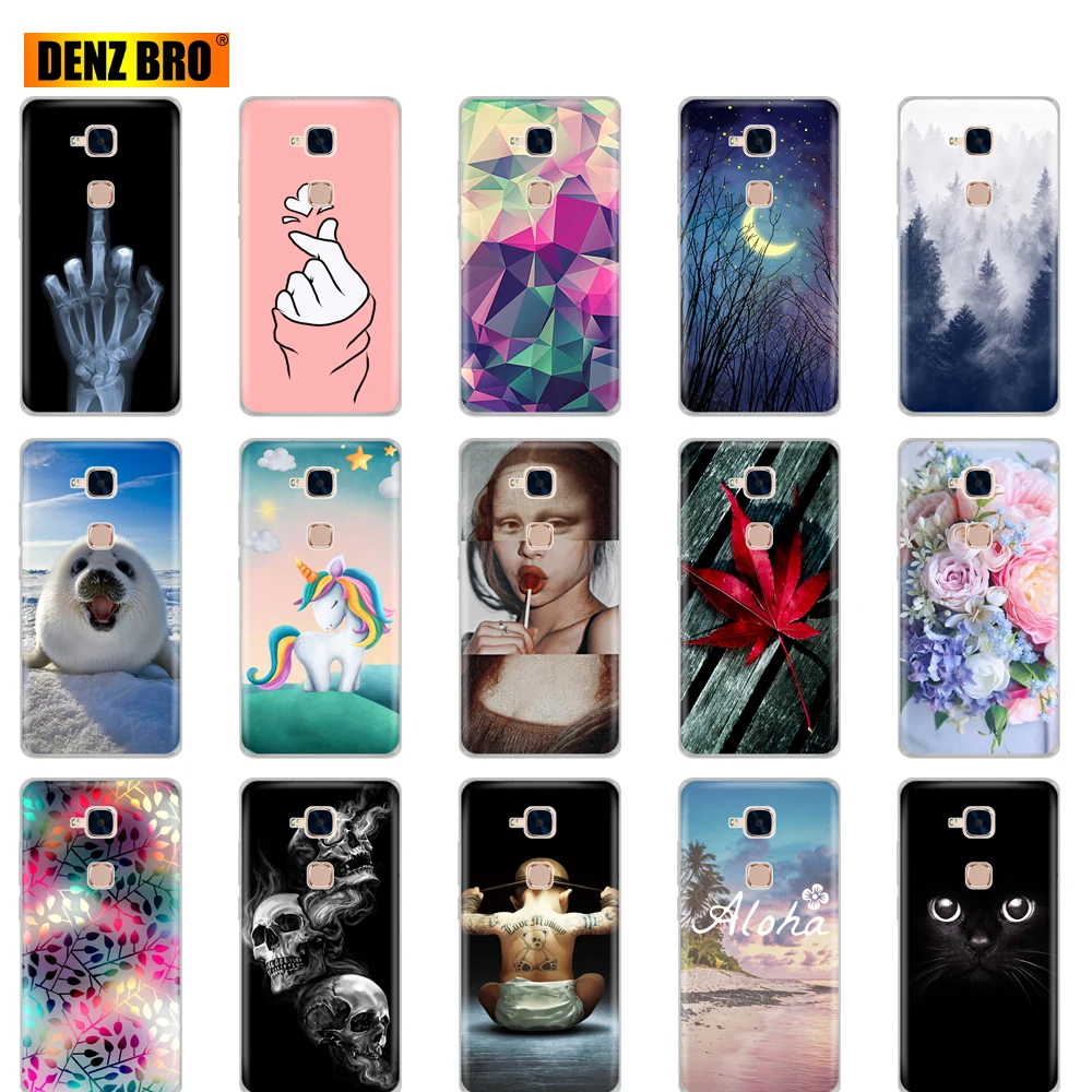 

For huawei honor 5C case soft tpu silicone back cover for 360 full protective phone case printing transparent clear coque bumper
