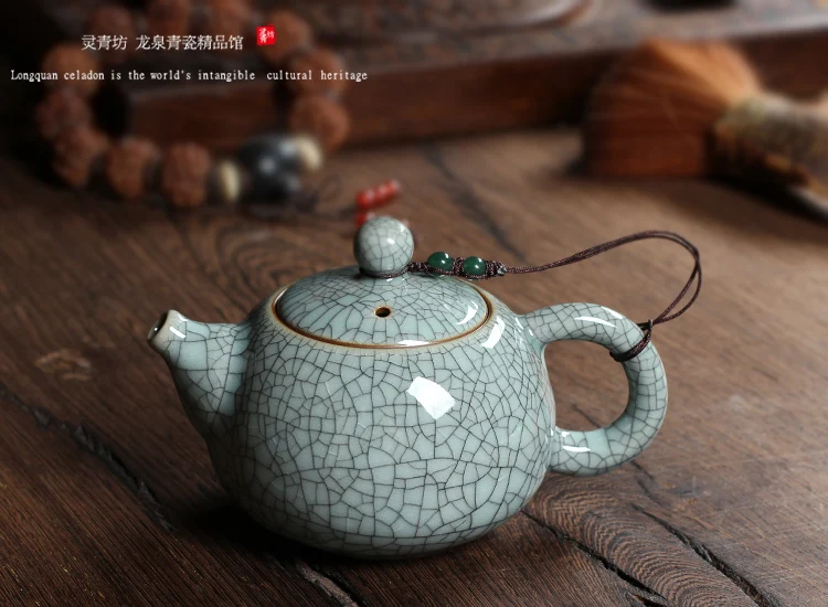 Celadon чайник один горшок две чашки японский кунг-фу чайная церемония набор китайский ручной работы Пуэр Улун керамический чайник