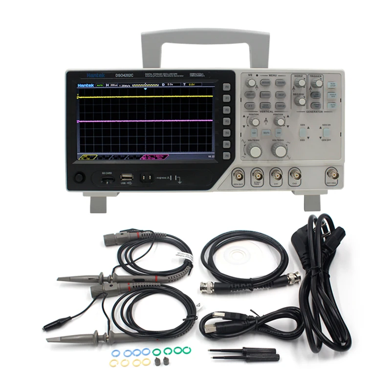 Hantek Осциллограф DSO4202C цифровой мультиметр осциллограф 2CH 200 МГц +