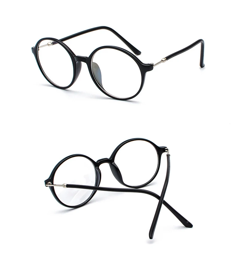 Retro vintage Woman Round blue light glasses women Fashion Transparent Oversized computer glasses Black Frame eyeglasses