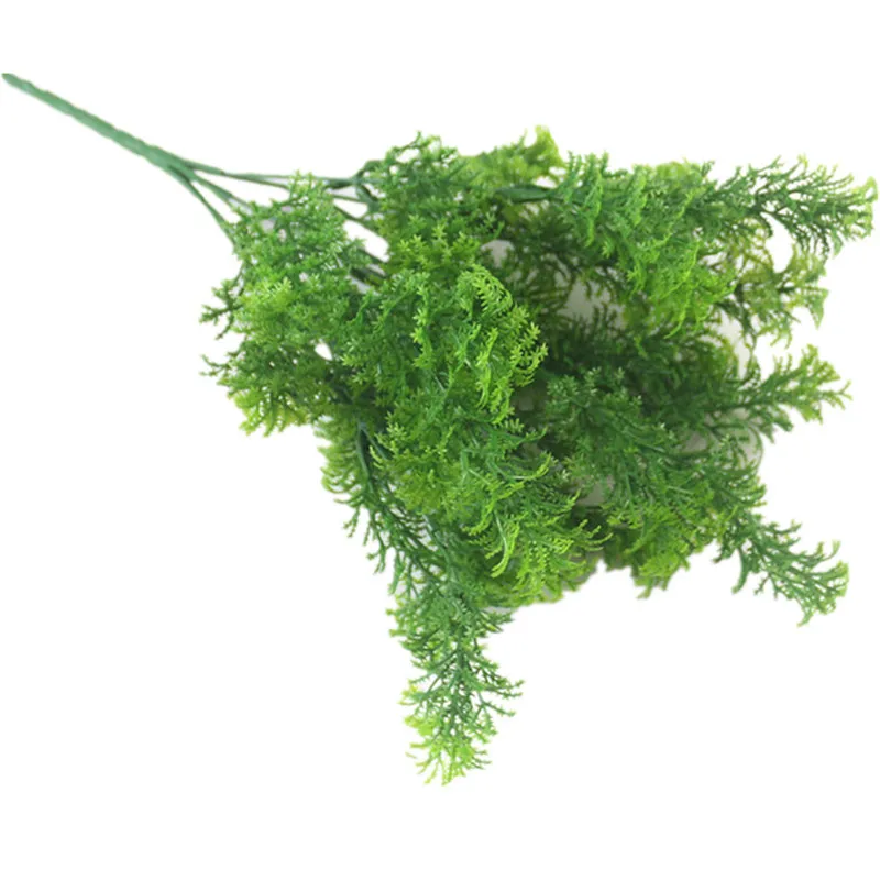 Meldel 7 вилка для водной травы пластиковое искусственное растение зеленая трава папоротника пластиковое растение свадебное украшение для дома украшение стола трава - Цвет: 15