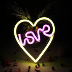 Фотообои украшение для любви лампа декоративный свет неоновая вывеска в форме сердца вечерние помолвки светодиодные стены кофе бар День