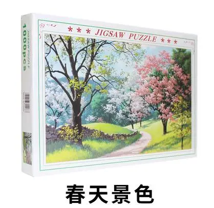 Spring Красивые Развивающие головоломки игрушки 1000 шт. пейзаж космические звезды развивающая головоломка, игрушка для детей/взрослых подарок на день рождения - Цвет: Spring