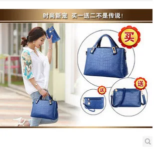 

2017 New Style Crocodile Pattern Women's Bag Different Size Bags Three-piece Set Shoulder Bag/ Hand Bag Oblique Bag