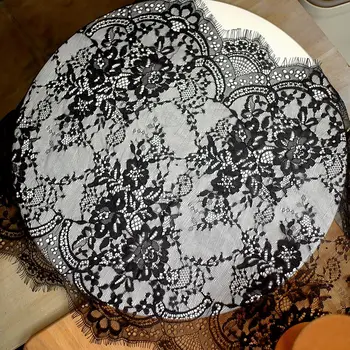 

3meter high-end soft export eyelash lace black and white lace non-elastic eyelash fabric garment sewing fabric